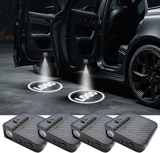 4PCS Custom Car Brand Car Door Lights, LED Projector Car Door Step Courtesy Welcome Lights, 3D LED Car Welcome Lights Lamp Fits for Most Brand (for INnnn-FI1-NITI)
