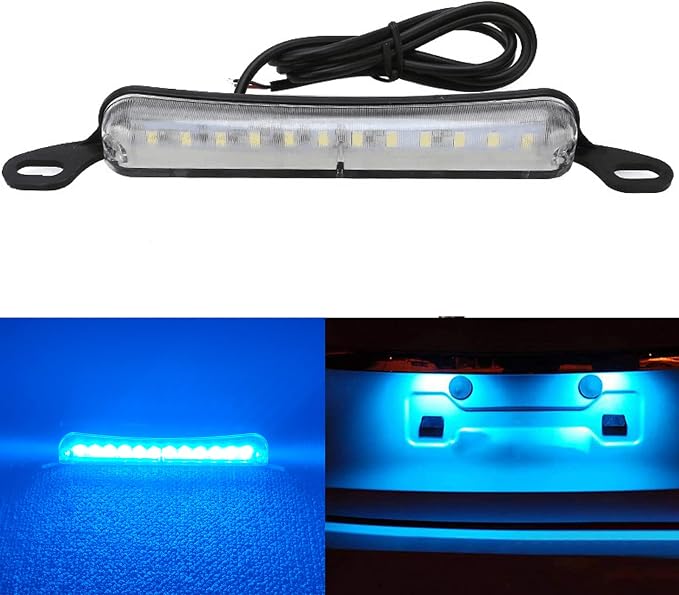 ANKIA Universal 12 LED License Plate Light Running Lamp Reverse Lights Tail Light Assembly for Car Trailer UTV ATV Truck RV Boat (Ice Blue Light)