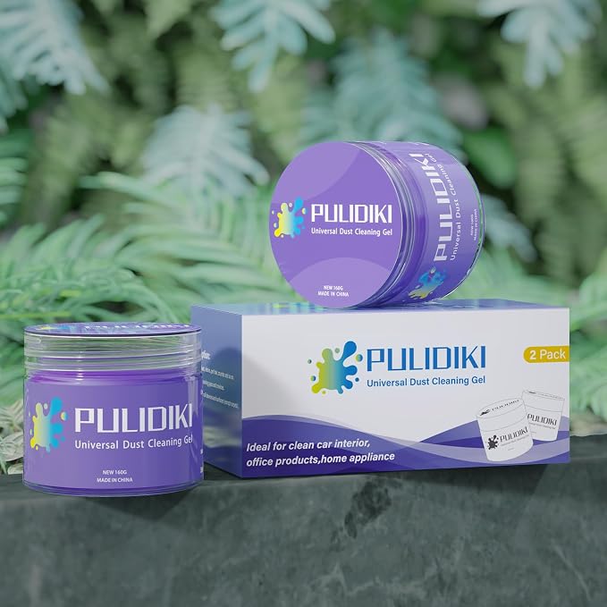 PULIDIKI Car Cleaning Gel Purple 2Pack and Car Cleaning Putty Orange 2Pack Bundle
