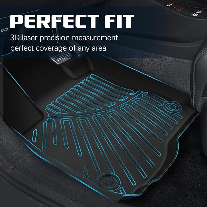 All Weather Car Floor Mats for 2011-2014 Ford Explorer Bench Seating,No Fit Bucket Seating TPE Rubber Full Set Includes 1st 2nd Row (for 2011-2014 Ford Explorer)