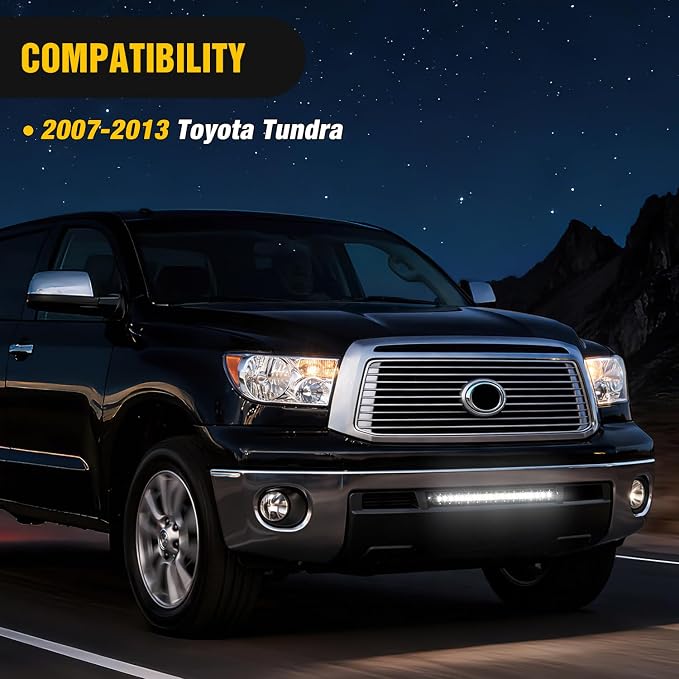 Nilight Front Lower Hidden Bumper Mounting Brackets for 25inch Single Row Straight LED Light Bar Compatible with 2007-2013 Toyota Tundra