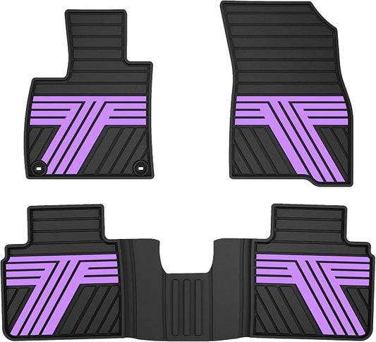 Floor Mats Fit for Honda Accord Sedan 2026 2025 2024 2023 (Gasoline & Hybrid), All Weather Protection Custom Fit Anti-Slip Floor Liners,1st & 2nd Row, Black & Purple