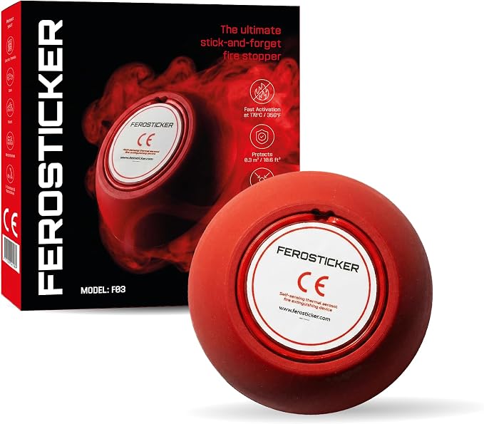 Small Automatic Fire Extinguisher (1 Pack) | For electrical panels, fuse boxes, lithium batteries, inverters, solar systems, vehicles, boats and technical compartments.