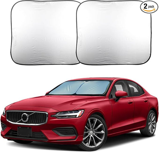 EcoNour 2 Piece Foldable Car Windshield Sun Shade – UV & Heat Protection, Interior Cooling, Durable Upgraded Design, Easy Fold, Front Window Sunshade - Medium (31" L x 28" W)
