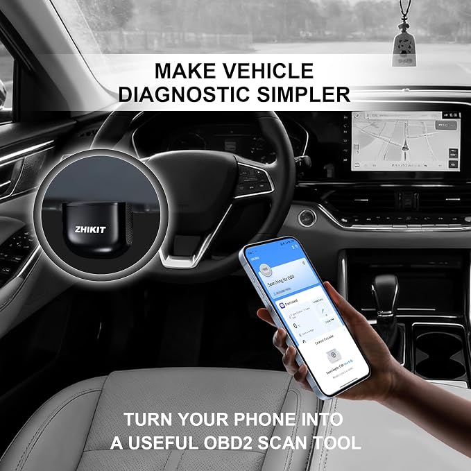 OBD2 Scanner Bluetooth for iPhone/Android-Auto Diagnostic Tool | 1.Compatible with iOS and Android 2.No software subscription fees 3.Supports OBD2-compliant vehicles (1996 and newer)