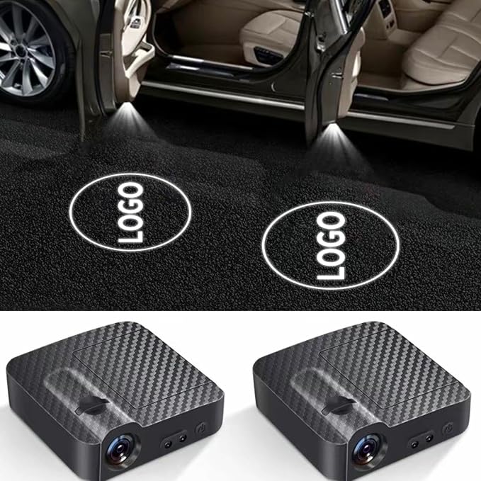 4PCS Custom Car Brand Car Door Lights, LED Projector Car Door Step Courtesy Welcome Lights, 3D LED Car Welcome Lights Lamp Fits for Most Brand (for Te-s-ala)