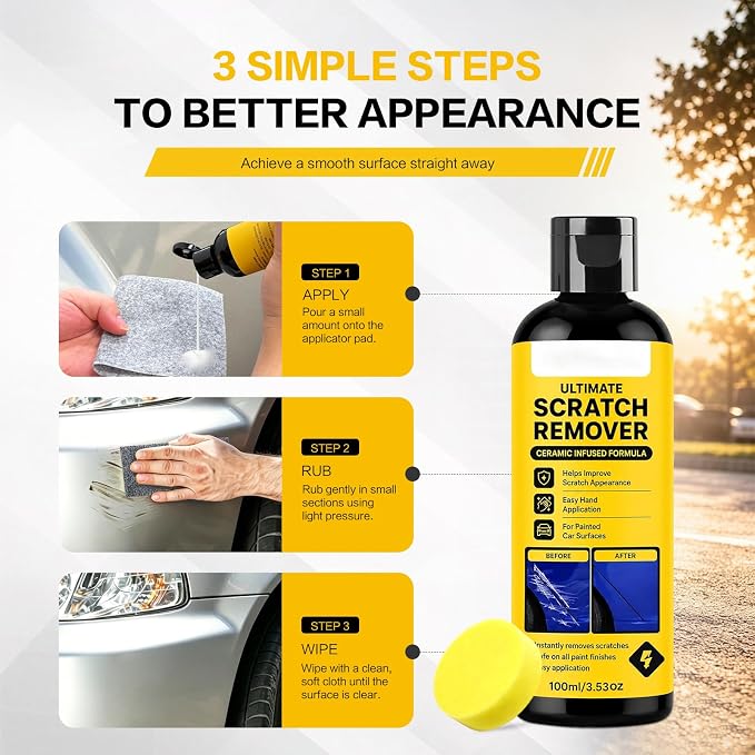 Nano Scratch Remover, Quick Restore Shine for Car 2pcs | Plastic Polish Scratch Remover, Deep Car Scratch Remove, Quick Repair Scratches,Swirl & Water Spots Remover