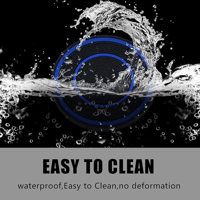 4 Pack Car Coasters for Cup Holder, 2.75 Inch Universal Auto Waterproof Coasters Silicon Insulation Cup Mats,No-Slip Anti Dust Insert Coaster for Woman Man, Suit for Vehicle Interior (Black/Blue)
