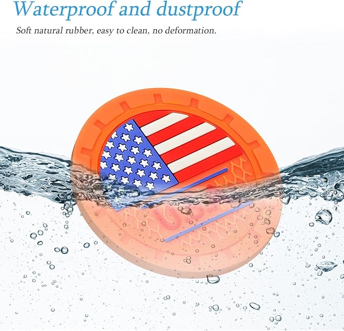 AUCELI 2 Pack Car Cup Holder Coasters, Colored American Flag US Flag Insert Car Cup Coaster, 2.75 Inch Anti Slip Shockproof Embedded Drink Mat, Vehicle Interior Decor Accessories