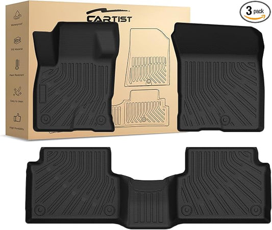 Cartist Floor Mats Compatible with Ford Bronco Sport 2021-2024 2025 2026 All Weather Floor Liners for Ford Bronco Sport Accessories 1st and 2nd Row Carpet Protection Mat Set