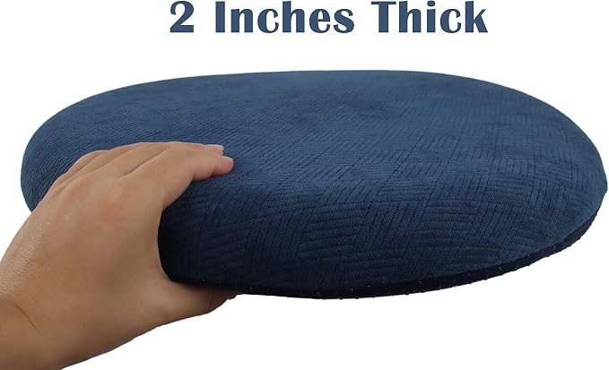 Sigmat Memory Foam Seat Cushion Anti-Slip Soft Round Stool Cushion Chair Pad 16 Inch Camel