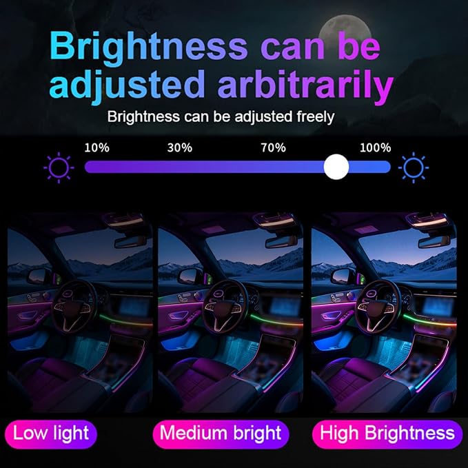 22In1 Car Interior LED Strip Lights Multicolor & 4Pcs Tire Valve Light, Ambient Lighting Strip Lights for Trucks, UTV, SUVs