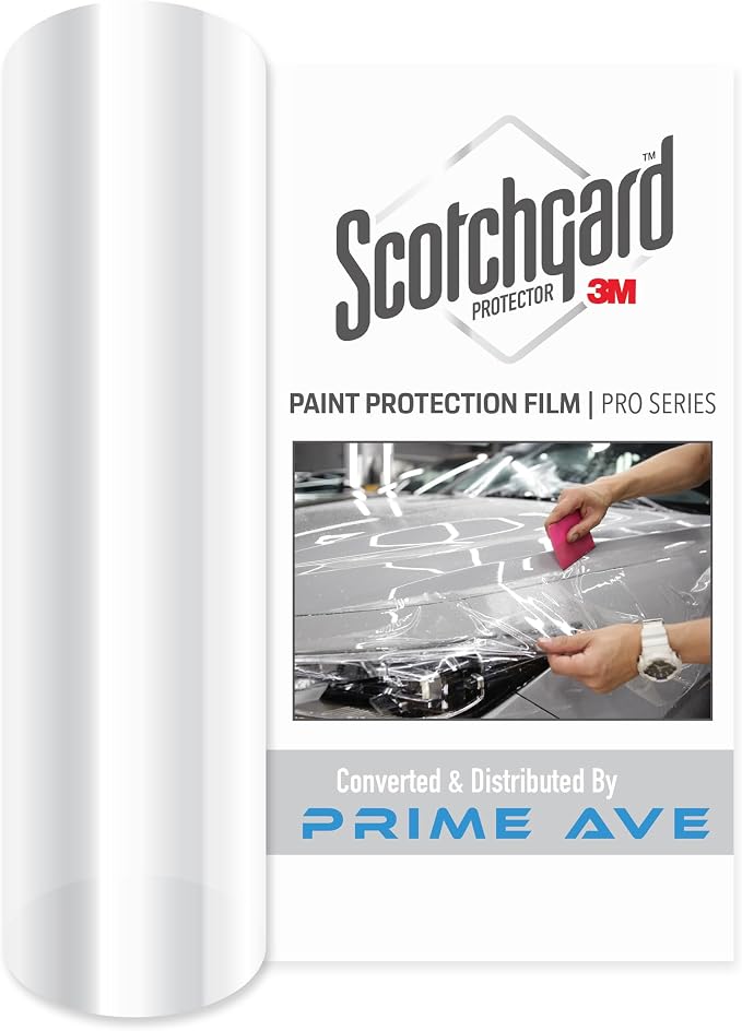3M Clear Paint Protection Film, 8 mil PPF Vinyl Wrap with Self-Healing Technology, UV Protection, Non-Yellowing, Scratch Resistant, Glossy Finish (12 x 12in)
