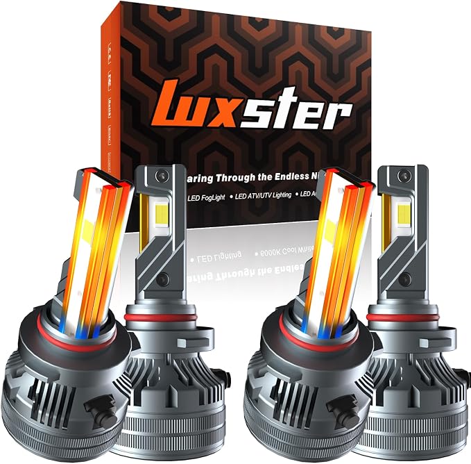 LUXSTER 9006 9005 Combo Punisher 60000lm High Performance LED Bulbs(4 Pack) | 140W High Power, Exclusive Triple Copper-Tube Cooling, 5th-Gen CANBUS, Foglight Use, Plug-N-Play, 6000K, IP68