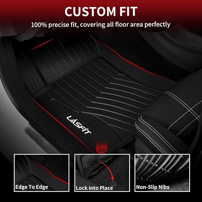 LASFIT Floor Mats for Mercedes Benz GLA 2015-2020 & CLA 2014-2019 250/45 | LASFIT Car Mats for GLA & CLA 250/45 AMG 2014-2020, All Weather TPE Non-Slip, 2 Rows