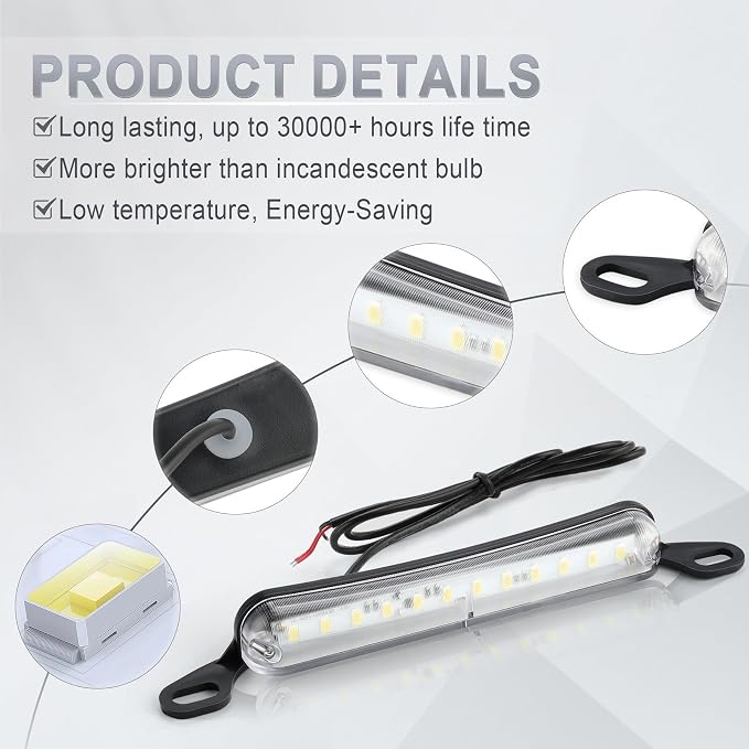 LivTee License Plate LED Light, Extremely Bright Assembly for Trailer UTV ATV Truck RV Boat, Xenon White(6000K)
