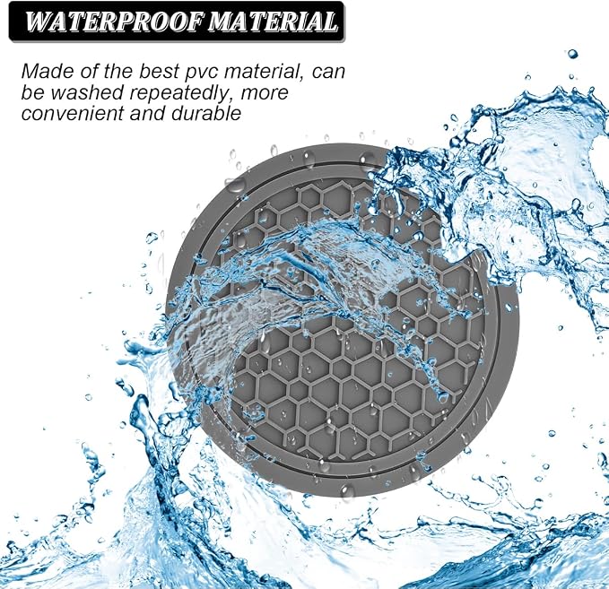 Mandark 2PCS Car Cup Holder Coasters, 2.75 Inch Non-Slip Insert Water Bottle Holder Pads, Dustproof Automotive Interior Accessories Mat, Universal for Vehicles, Trucks, RVs and More(Gray)