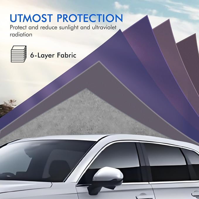 Car Cover Waterproof All Weather, 6 Layers Outdoor Full Exterior Cover Rain Sun UV Snowproof Protection with Zipper Cotton, Mirror Pocket for Honda CR-V