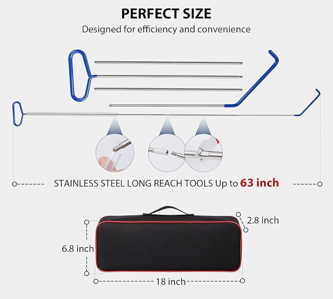 23-Piece Professional Automotive Tool Kit, Stainless Steel Car Door Repair Tool Set for Authorized Roadside Assistance, Vehicle Maintenance and Auto Service