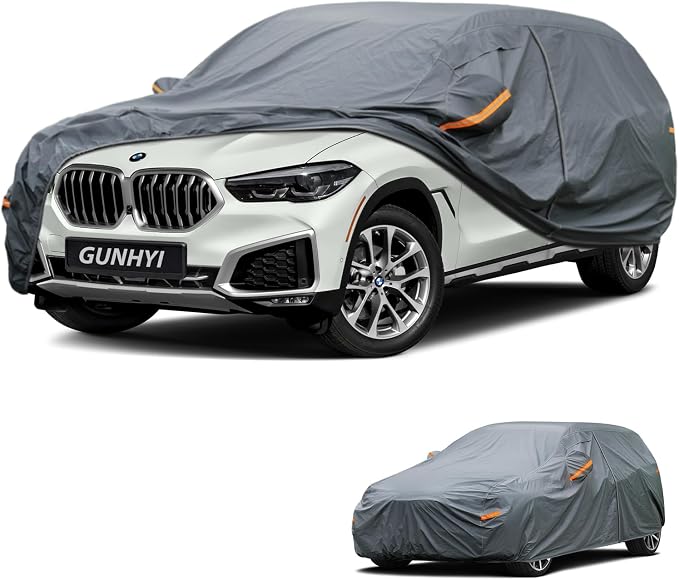 GUNHYI Premium Car Cover Custom Fit BMW X6, 16 Layers Heavy Duty Car Cover Waterproof All Weather with Zipper Door for Sun Rain Snow Dust Uv Protection