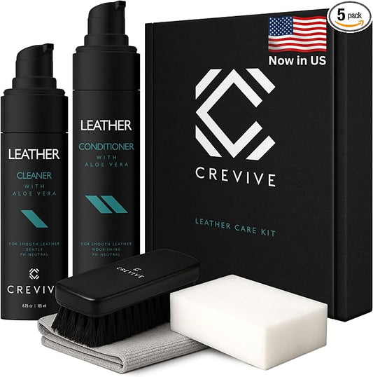 Car Leather Cleaner and Conditioner, Leather Care Kit for Car Interior | Car leather seat cleaner & leather conditioner for car seats with Aloe Vera, steering wheel & upholstery, restores softness