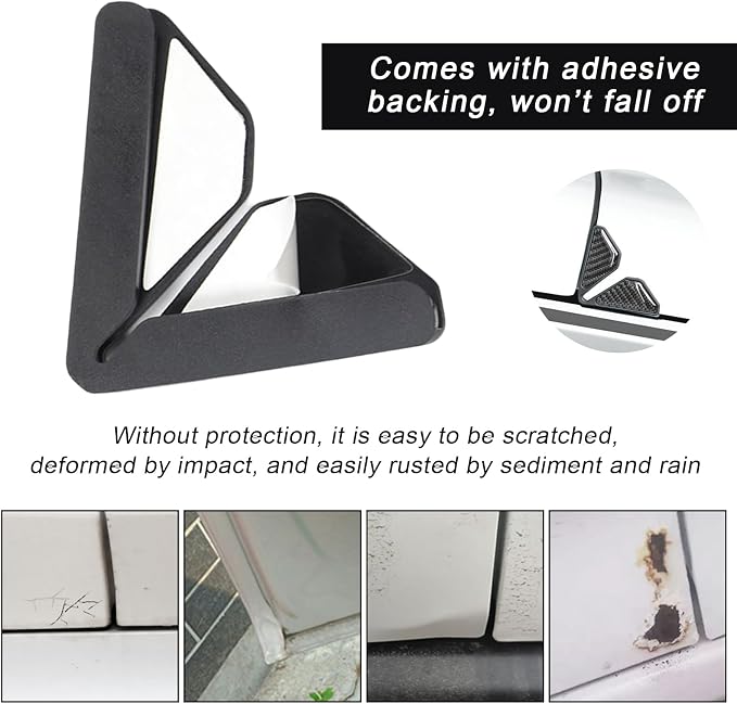 DXNQ 2 PCS Car Door Corner Protector Edge Guards, Real Carbon Fiber Anti-Collision Car Door Edge Protector, Self-Adhesive Decorative Auto Corner Protect, Vehicle Exterior Accessories (Black)