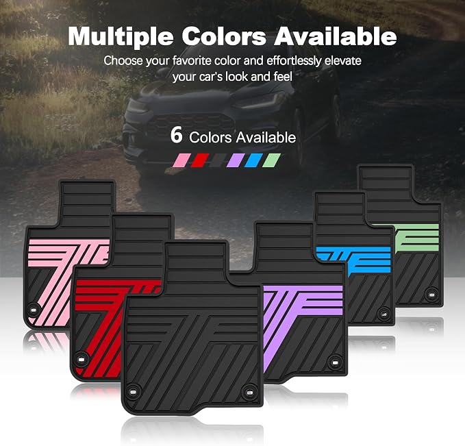 Floor Mats Fit for 2023-2027 Honda HRV Sport/LX/EX-L (Gasoline & Hybrid) & for Acura ADX 2025-2026, Custom Fit All Weather Protection Heavy Duty Anti-Slip Car Mats for HR-V, 1st & 2nd Row, Black