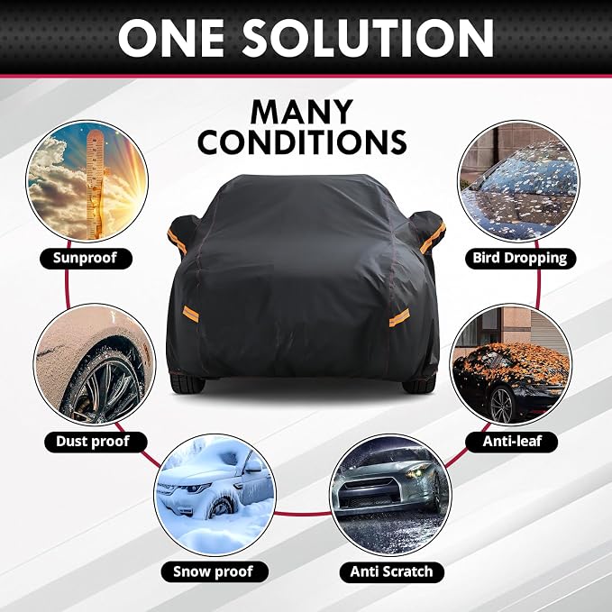 Compact SUV Car Cover Fit for Jeep Compass, Audi Q3/Q4, BMW X1/X2, Nissan Kicks Rogue Sport, Subaru Crosstrek Forester, Toyota Corolla Cross RAV4, Mazda CX5