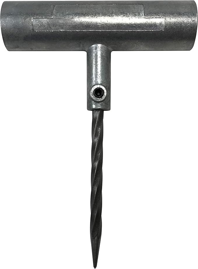 Aluminum T-Handle Tire Plug Repair Tool - Replaceable Steel Spiral Probe Needle