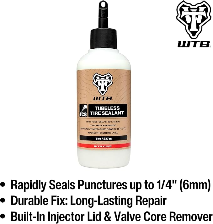 WTB Tubeless Bike Tire Sealant (4 oz to 1 Gallon) - Quick Seal for Punctures up to 6mm - All Conditions