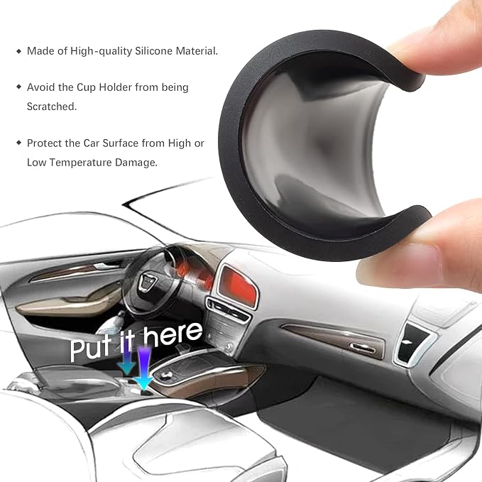 Car Cup Holders Coasters, 2pcs 2.75 Inch Auto Car Cup Holder Insert Coasters Silicone Car Cup Mat, Universal Vehicle Interior Car Accessories