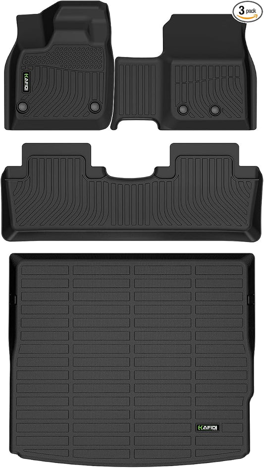 Floor Mats & Cargo Liner for Nissan Ariya 2023 2024 2025,1st 2nd Row with Trunk Mat, TPE All Weather Protection Car Floor Liners Accessories - Black