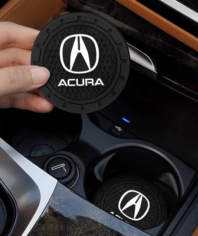 Car Cup Holder Coaster for Acura CDX NSX RDX RLX TLX, 2.76 Inch | Silicone, 2 Pieces, Car Interior Accessories