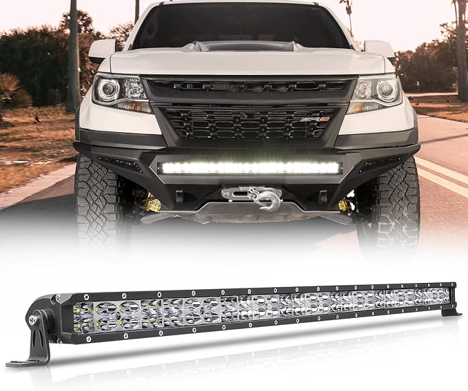 Slim LED Light Bar 30 Inch, AKD Part 252W Super Slim Offroad Driving Light Spot Flood Combo Ultra Slim Grille Bumper Light for Trucks UTV SUV Toyota Chevy Ram Subaru RZR Roof