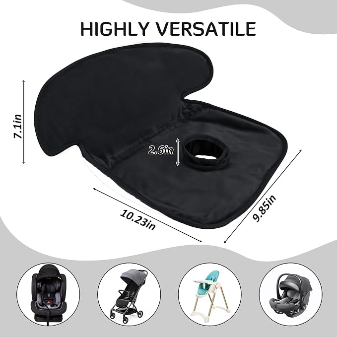INFANZIA Dry Seat, Car Seat Protector Waterproof Carseat Liner Potty Training Toddlers, Baby and Infants, Piddle Pad for Carseats Strollers (Black, 1 Pack