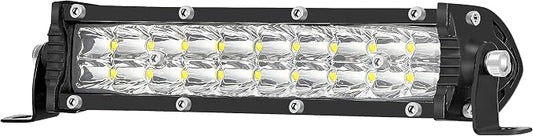 7 Inch Slim LED Light Bar for Truck Tractor, 12V-60V Small LED Work Light Pods Off Road Auxiliary Fog Lights 60W 6000lm, ATV Lawn Mower Golf Cart Pit Dirt Bike MTB eBike Mods Night Riding Headlight