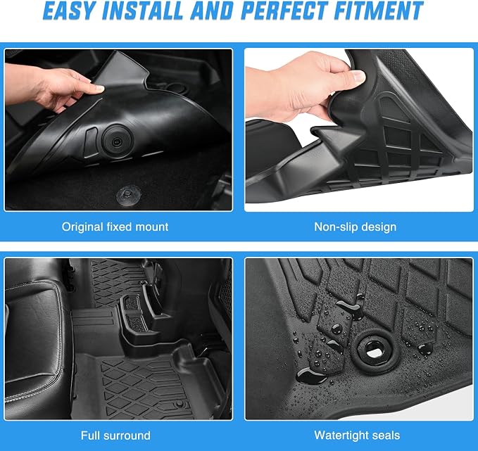 Nilight TPE Floor Mats for Toyota RAV4 Hybrid&Prime 2019 2020 2021 2022 2023 2024 2025 All Weather Custom Fit Heavy Duty Floor Liners