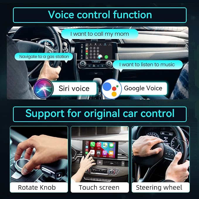 Carlinkit 5.0 2air Wireless car Adapter,CarPlay Dongle for Wired CarPlay and Wired Android Auto Car,for iPhone 6+ and Android 11+,Easy Setup via Plug-in USB Connection,Supports Online Upgrade
