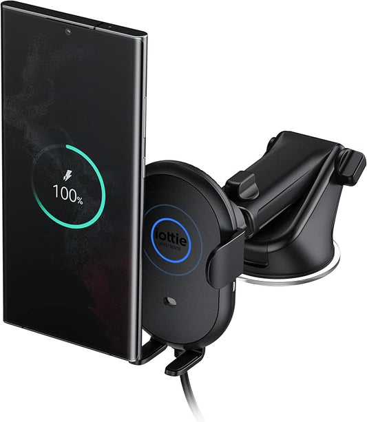 iOttie Auto Sense 2 Dash & Windshield Car Phone Holder with Qi Wireless Charging – Auto Clamping Phone Mount & Charger for iPhone, Google Pixel, Samsung Galaxy, Huawei, LG (Adapter Not Included)