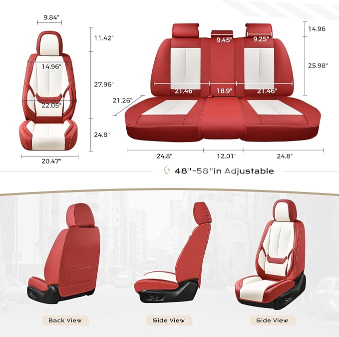 Coverado Car Seat Covers, Seat Covers for Cars, Waterproof Leather Auto Seat Protectors, Leather Car Seat Cushion, Car Interiors Accessories Universal Fit for Most Cars