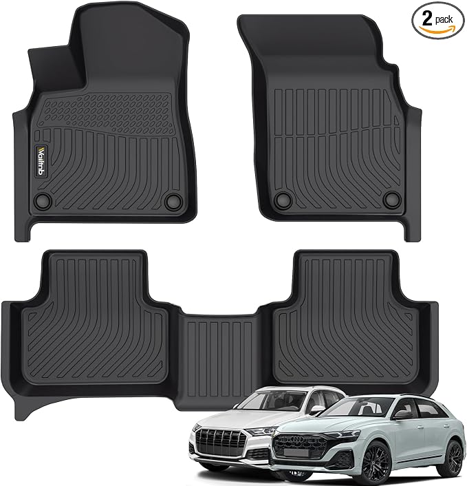 Wailtnb-All Weather Floor Mats for Audi Q7 & SQ7 2017-2026 / Audi Q8 2019-2025 (Not for E-TRON) Liners Custom Fit Q7 & Q8 2019-2026 Waterproof Durable Accessories