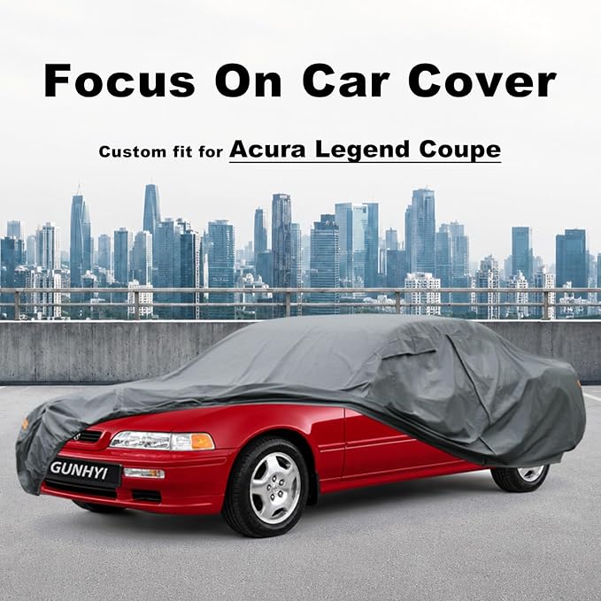 GUNHYI Premium Car Cover Custom Fit Acura Legend Coupe, 16 Layers Heavy Duty Car Cover Waterproof All Weather with Zipper Door for Sun Rain Snow Dust Uv Protection