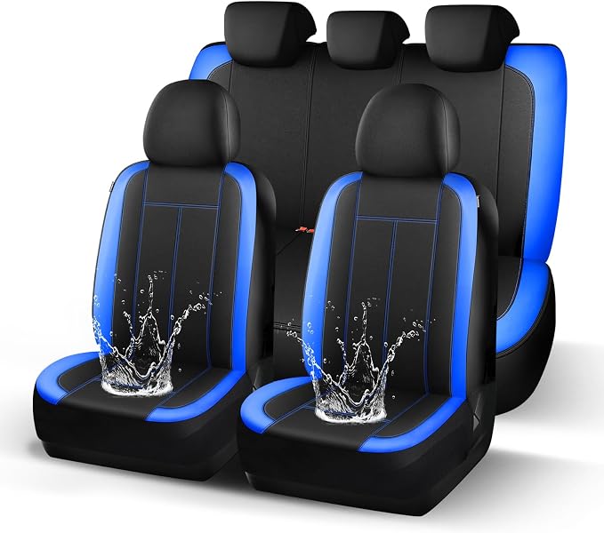 HChengkikz Full Set Neoprene Waterproof Car Seat Covers, Seat Protectors | Water Resistant Seat Protectors, Airbag Compatible, Universal Fit for Sedans, SUVs, Trucks, Vans