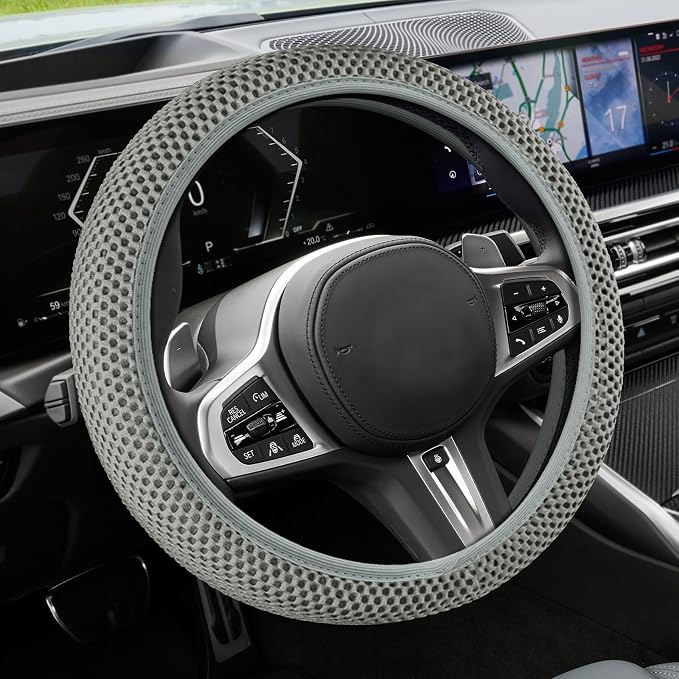 Elastic Stretch Steering Wheel Cover, Steering Wheel Cover, 15" Breathable Auto Steering Wheel Protector, Universal Car Accessories Comfortable Non-Slip Vehicle Steering Wheel Covers for Women Men