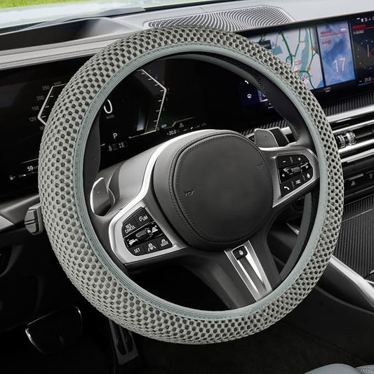 Elastic Stretch Steering Wheel Cover, Steering Wheel Cover, 15" Breathable Auto Steering Wheel Protector, Universal Car Accessories Comfortable Non-Slip Vehicle Steering Wheel Covers for Women Men