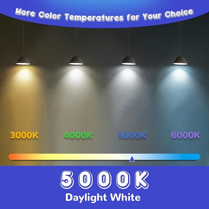 MAXvolador G25 LED Globe Light Bulbs 60W Equivalent, Daylight White 5000K Bathroom Vanity Round Bulb, 500LM E26 LED for Makeup Mirror, Non-Dimmable 10 Pack