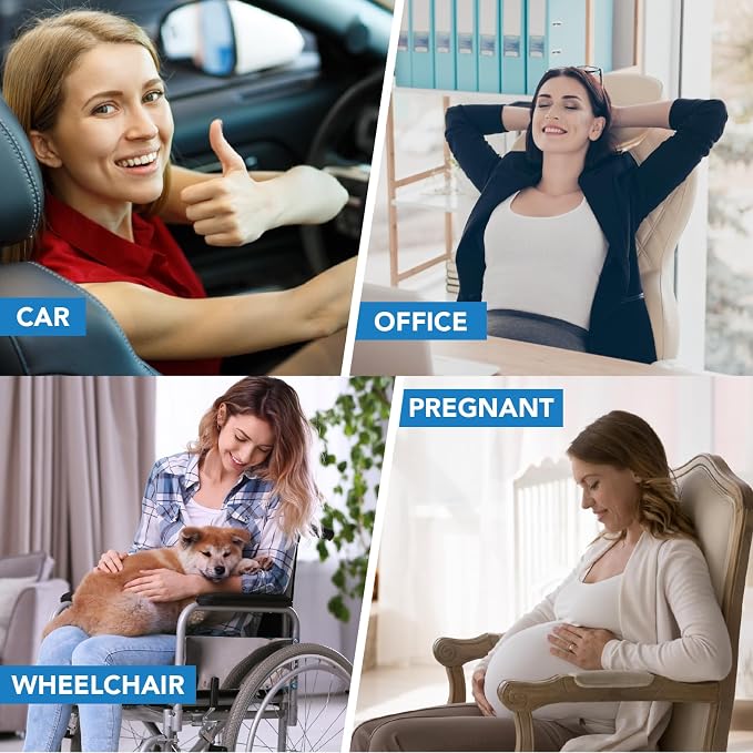 Lofty Aim Lumbar Support Pillow for Car, Car Seat Back Support for Driving | Memory Foam Car Lumbar Support for Driving Seat, Car Back Cushion, Adjustable Straps, Lower Back Pillow, Office Chairs, Brown