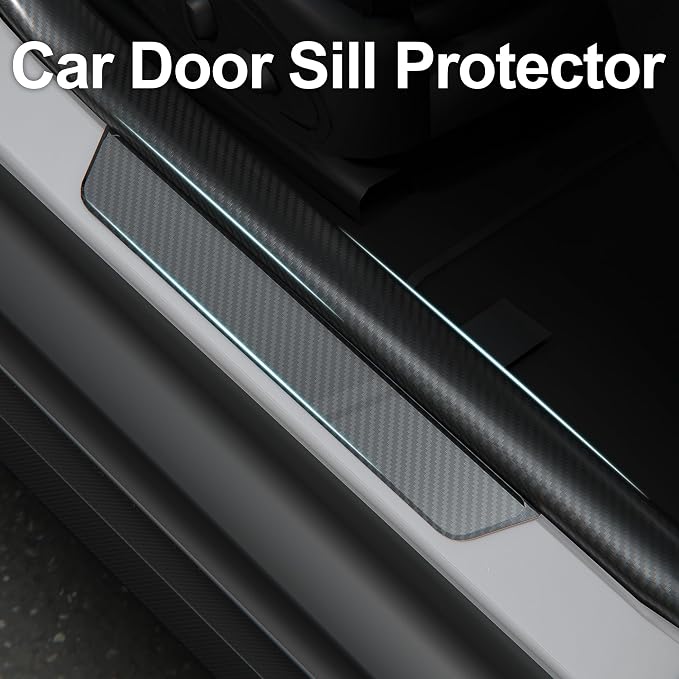 Arespark Car Door Edge Protector, Clear Carbon Fiber Sill Guard Vinyl Film with Anti-Scratch Anti-Collision Protection for Most Vehicles with Free Tool Kit (4inx30ft)
