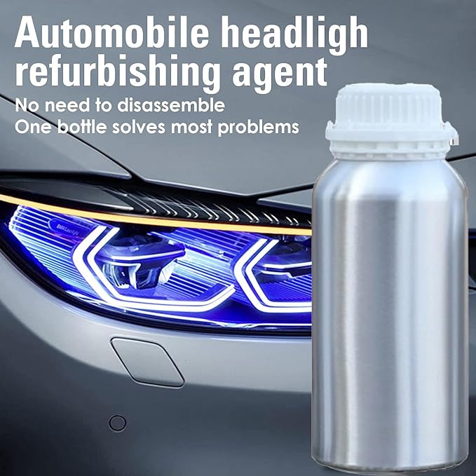 Headlight Restoration Kit, Restauration de Phares avec 100ML Liquide Réparation, Kit de Réparation de Phare Pour Jauni/Flou, Kit Polissage Phare Voiture