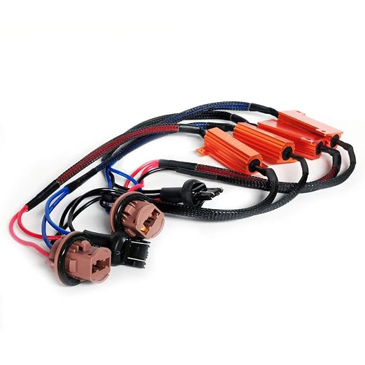 O-NEX LED Resistor Kit 7443 Turn Signal Bulb Relay Harness Adapter Anti Flicker Error Decoder Warning Canceller